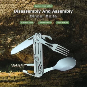 Six-in-One Foldable Camping Utensils